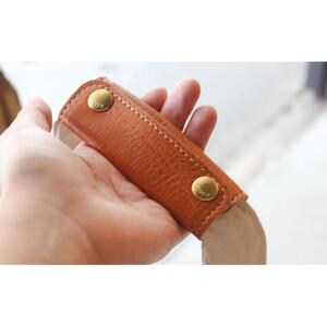 栃木レザー使用｜バッグの本革持ち手カバー 2個セット｜Handle cover｜キャメル｜minca（全7色）