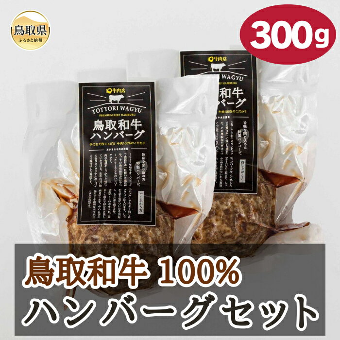 【ふるさと納税】A25-021 鳥取和牛100％ハンバーグセット300g 鳥取県 おすすめ 和牛 牛肉 お肉 ハンバーグ 国産