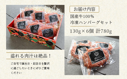 国産牛100％冷凍ハンバーグセット（6個入）