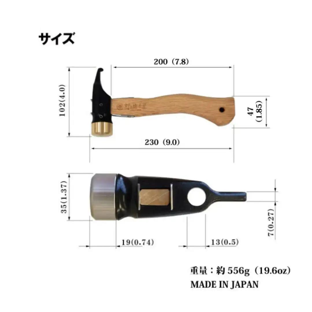 村の鍛冶屋 ペグハンマー ショート 真鍮ヘッド×クロームメッキ仕様（アルティメットハンマー） キャンプ アウトドア ペグ