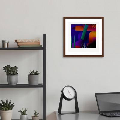 ふるさと納税 綾部市 街と家 [しかくいえ]20【絵画】 額装サイズ266mmx266mm |  | 01
