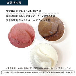 支倉の浪漫 ジェラート【ミルク・ミルクチョコ・ミックスベリー 各2個】 特選3種セット(120mlカップ 計6個入り)｜宮城県 大郷町 アイス スイーツ 牧場 牛乳 イタリアンジェラート デザート ア