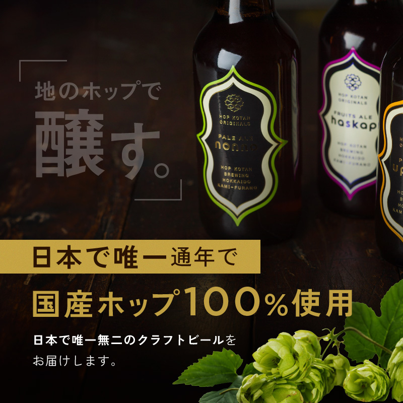 クラフトビール HOP KOTAN ORIGINALS 12本 セット 定番3種各4本 ビール 発泡酒 地ビール お酒 酒 アルコール ギフト 贈り物 プレゼント 北海道 上富良野町_イメージ2
