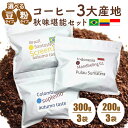 【ふるさと納税】【コーヒー3大産地 秋味堪能セット】 300g×3袋 200g×3袋※離島への配送不可※着日指定不可