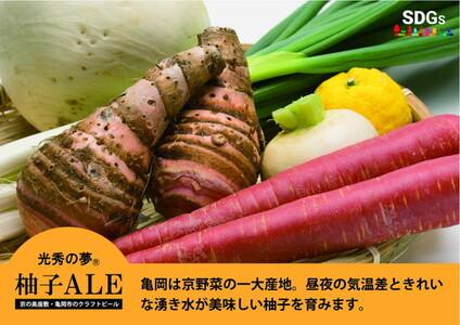 クラフトビール「光秀の夢 柚子ALE」350ml 24本 1ケース 京都・亀岡産 柚子 使用《特別醸造 ビール 醸造したて 地産地消 フードロス削減》