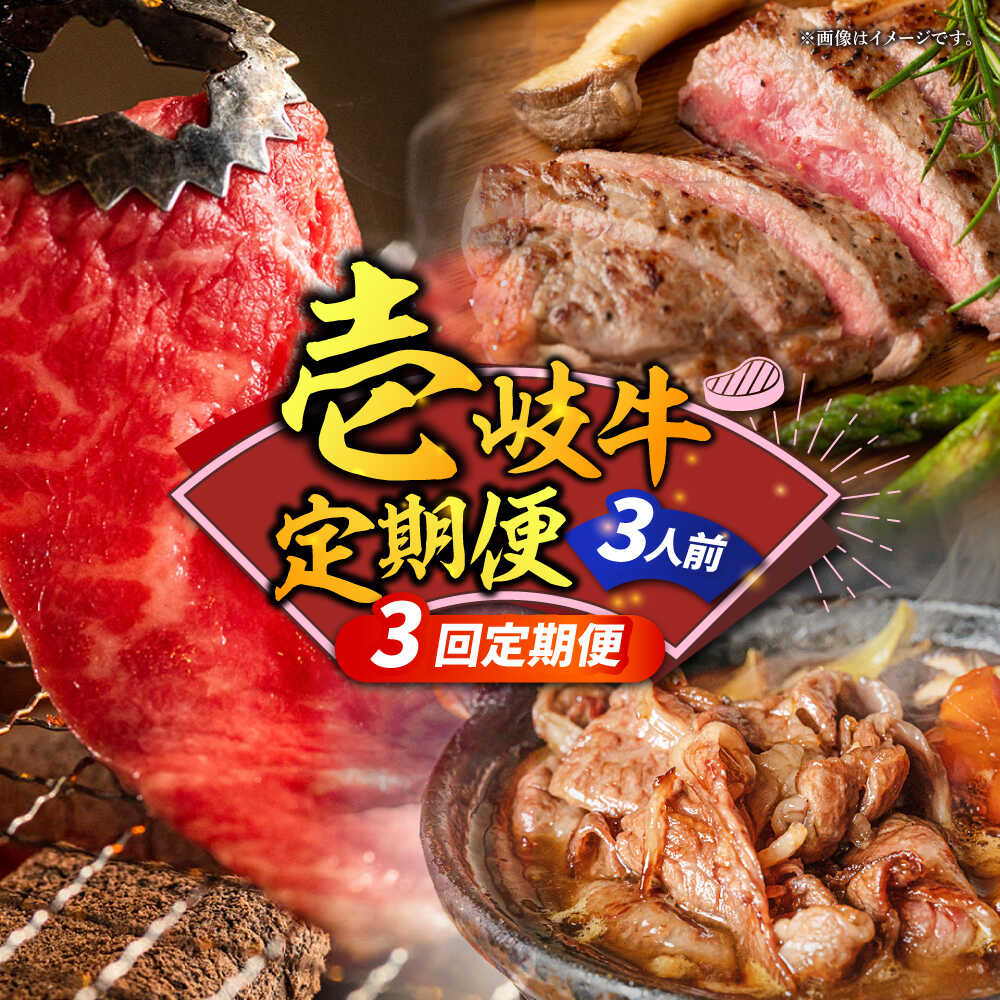【ふるさと納税】【全3回定期便】＼ぐるナイで紹介／ 壱岐牛定期便（壱岐牛ステーキ、しゃぶすき、焼き肉セット）3人前《壱岐市》【壱岐市農業協同組合】壱岐牛 すき焼き ステーキ しゃぶしゃぶ 焼肉[JBO166] 100000 100000円 10万円 ぐるナイ ゴチになります 壱岐牛