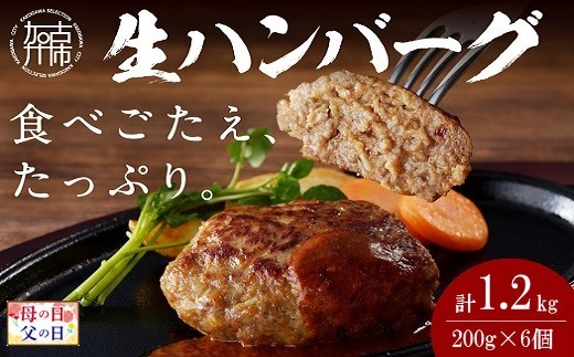 
                  ＼母の日・父の日／【食べ応えたっぷり！】自家製生ハンバーグ200g×6個《 惣菜 ハンバーグ 肉 小分け 簡単調理 冷凍 自家製 牛ミンチ 》
                