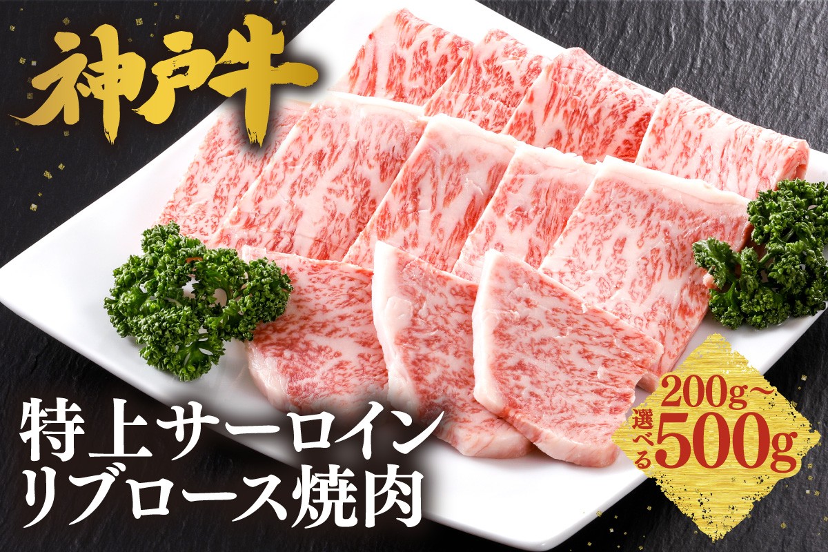 
                  《選べる内容量 200g・300g・400g・500g》【神戸牛 特上 サーロイン・リブロース 焼肉】 冷凍 産地直送 牛肉 和牛 国産 バーベキュー BBQ キャンプ 焼肉 KOBE BEEF 神戸ビーフ 最高級 ご褒美 お取り寄せ グルメ 神戸牛 松阪牛 近江牛 三大銘牛 おすすめ 大人気 ふるさと納税 返礼品 但馬 神戸 兵庫県 香美町 香住 平山牛舗 KBB 61-P-10161718
                