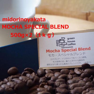 ふるさと納税 下呂市 自家焙煎珈琲店「緑の館」/「モカスペシャルブレンド」豆　500g×2(1kg)【17-80】