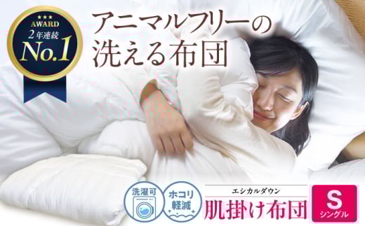 洗える 人工羽毛布団 肌掛け布団 シングル エントリーモデル 広島県福山市/イシケン株式会社 布団 掛け布団 掛けふとん 日本製 掛布団 薄手 軽い 春 夏 寝具 アレルギー対策 [BAAK013]