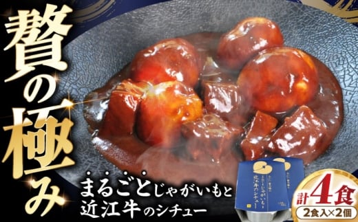 -あふひ 贅の極み- まるごとじゃがいもと近江牛のシチュー レトルト 2人前×2個セット / 近江牛 シチュー レトルト じゃがいも ビーフシチュー 常備食 非常食 防災 牛肉 和牛 ブランド牛 高級シチュー 名物 デミグラスソース 簡単調理 長期保存 テンポイント レトルト食品 お取り寄せ 贈答 ギフト 岐阜県 / 恵那市 / テンポイント [AUEU021]