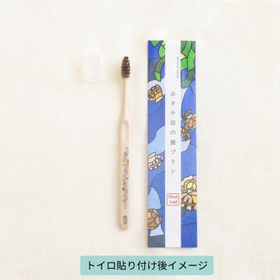 ふるさと納税 青森市 ホタテ印の歯ブラシ&トイロ MIYABI(金色)セット (オリジナル巾着 包装入) |  | 01