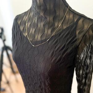 【K18イエローゴールド ラボダイヤモンドネックレス】0.315ct 15粒のダイヤを美しくデザインしたロングネックレス 長さ60cm K18-N005 ネックレス