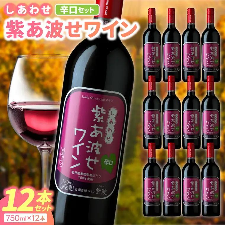 自園自醸ワイン紫波　紫あ波せワイン（しあわせワイン）辛口12本セット (AL098)