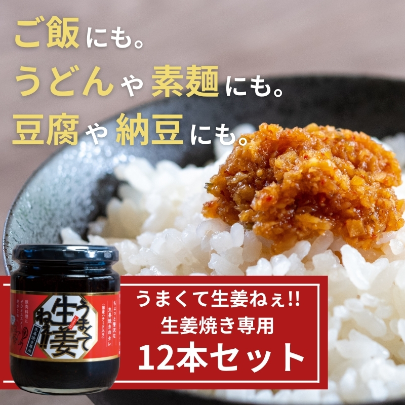 うまくて生姜ねぇ!!生姜焼き専用12本セット 【しょうが 国産 醤油漬け しょうが焼き タレ ごはんのお供 調味料 薬味 隠し味 猪苗代町 福島県】