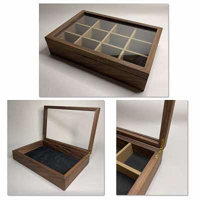 ふるさと納税 北見市 多用途ウッドディスプレイケース|心地よい風合いが魅力|ウォールナット |  | 01