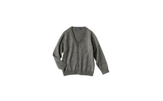6-139 【ファミリア】Ｖネックカーディガン　アクリル60％ウール40％　※グレー　１４０ｃｍ