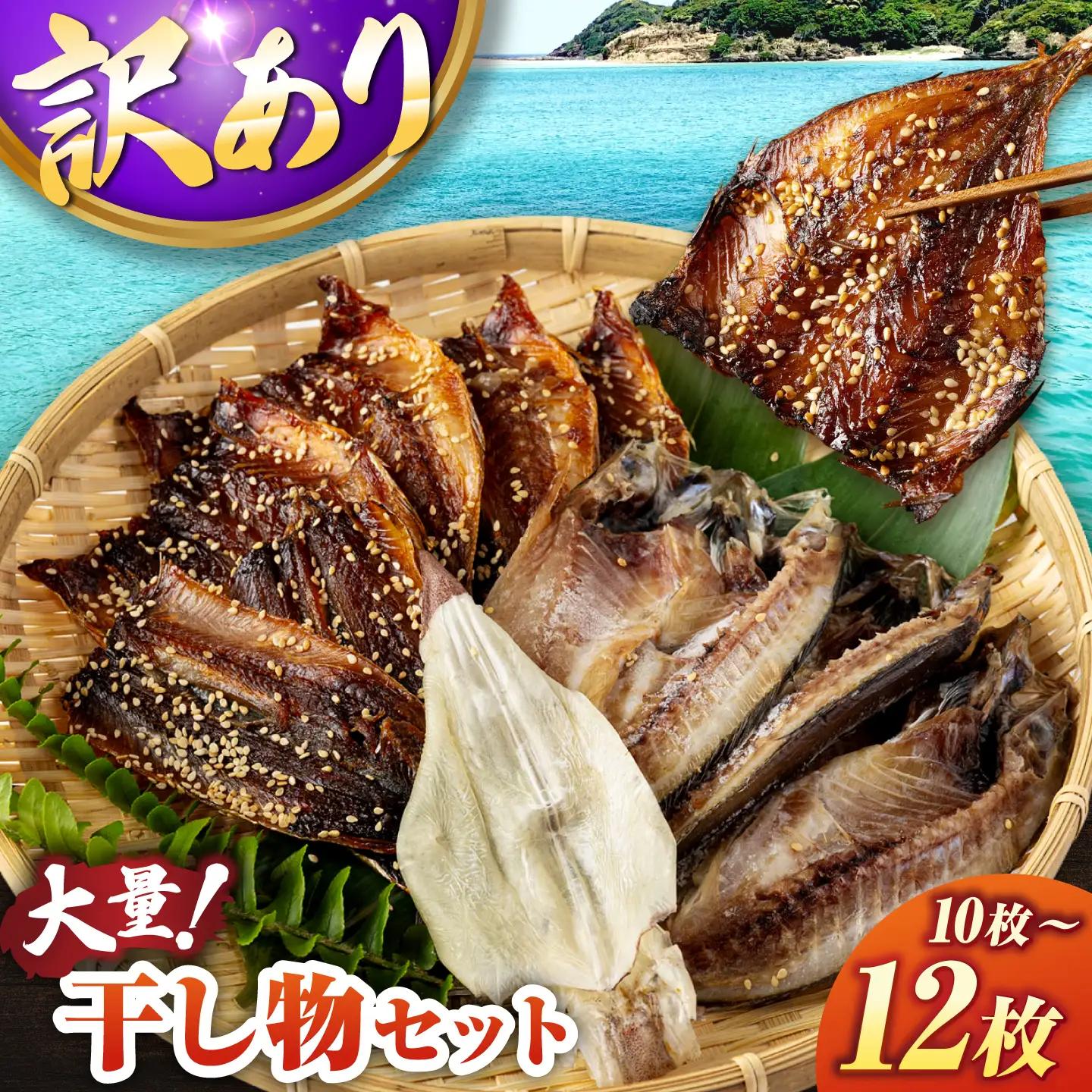 【訳あり】干物セット 10から12枚 [JAQ039] 訳あり 干物