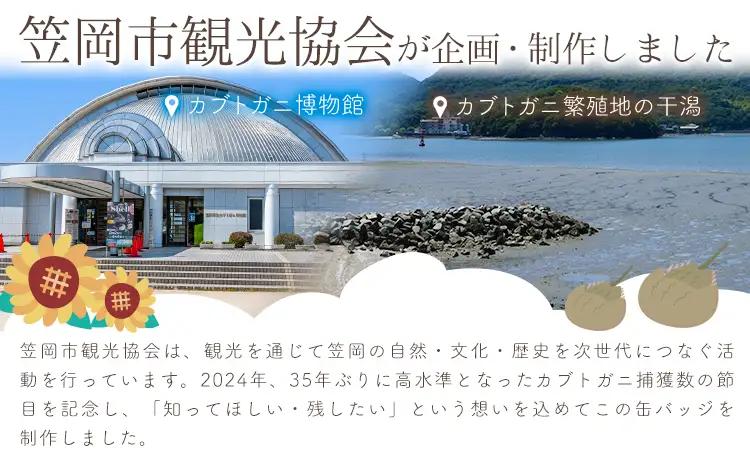カブトガニ 缶バッジ 4個セット 笠岡市観光協会 缶バッジ