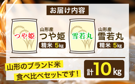 山形市産米つや姫と雪若丸セット計10kg FY25-334