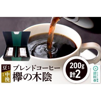 ふるさと納税 沼田市 ブレンドコーヒー「欅の木陰」豆200g×1袋+中挽き200g×1袋 土田商店