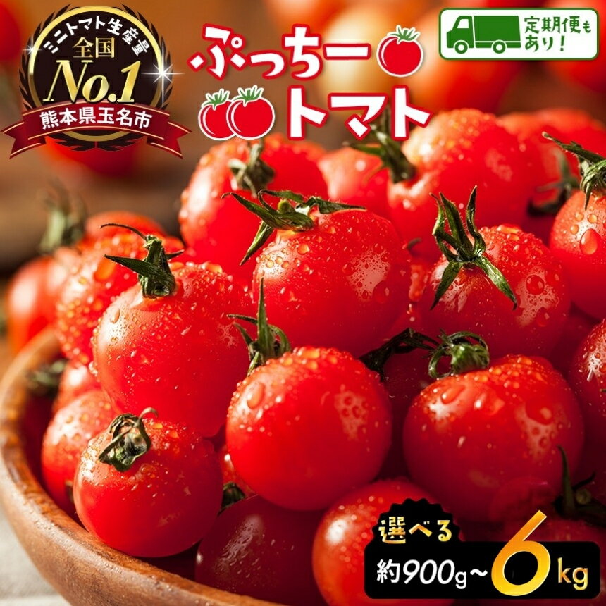 【ふるさと納税】 ぷっちートマト ミニトマト 900g or 1.8kg or 3kg or 4kg or 6kg ( 1回 or 2回定期便 or 3回定期便 ) | 野菜 やさい ミニトマト ミニ とまと トマト リコピン 定期便 定期 熊本県 玉名市