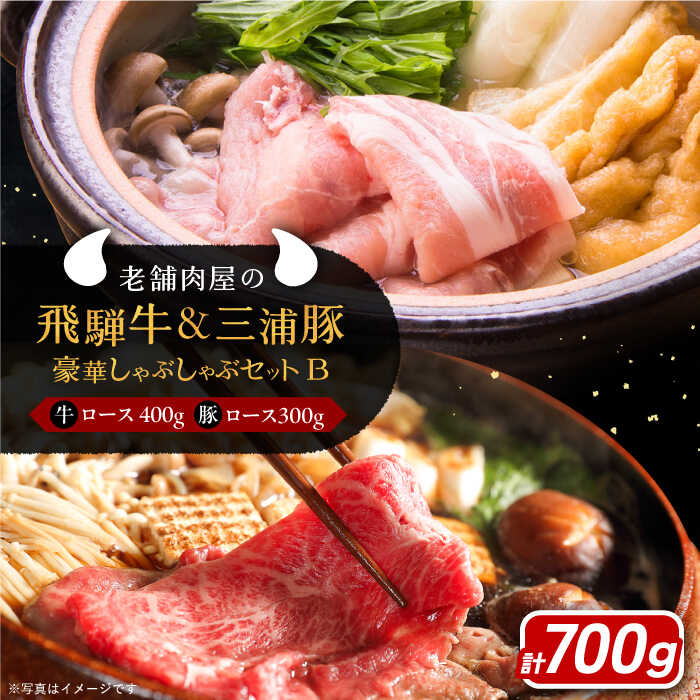 【ふるさと納税】牛肉 飛騨牛ロース400g 三浦豚ロース300g 豪華しゃぶしゃぶセットB 各種類1パック 和牛 国産 霜降り 肉 にく 牛肉 国産 和牛 霜降り 産地直送 贈答用 ギフト ブランド牛 岐阜県産 人気 お取り寄せ /恵那市/岩島屋[AUAJ026]