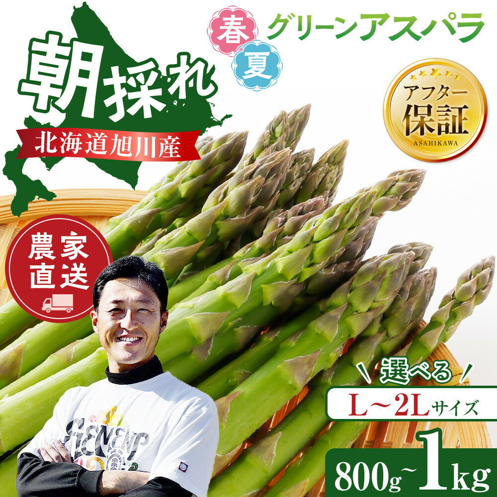 【ふるさと納税】【容量選択可】農家直送 朝採れ グリーンアスパラ 春・夏　2L又はL
