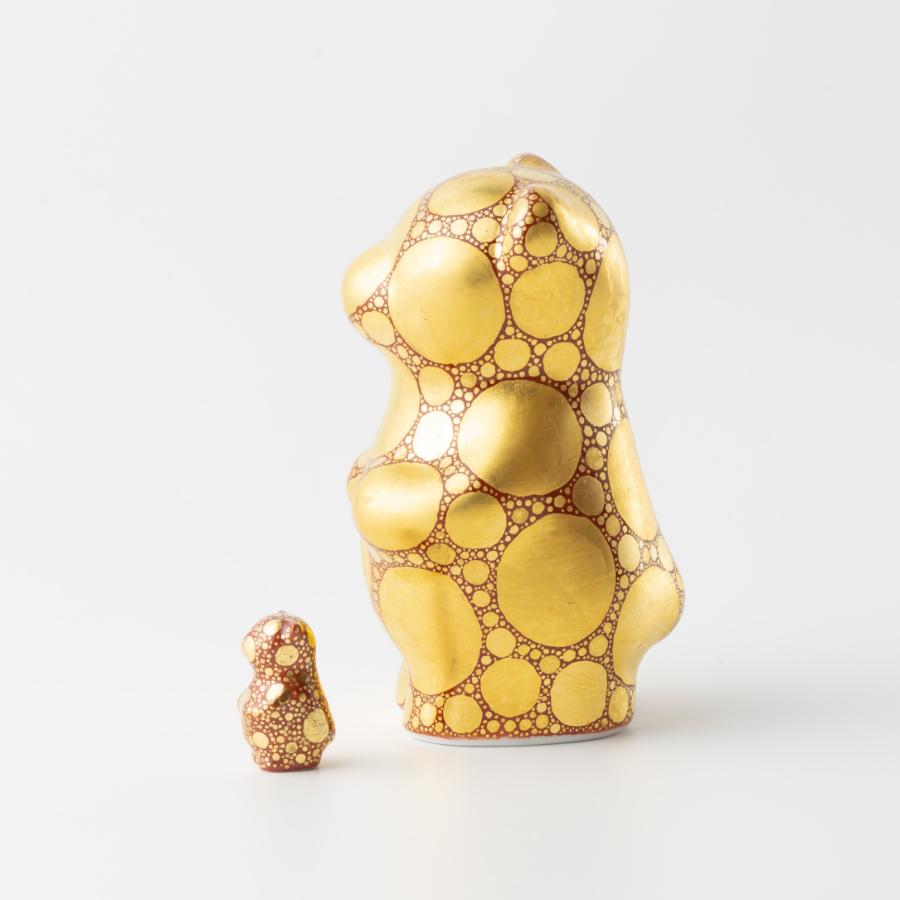 ＜momoco＞有田焼　momoco bear【小野鉄兵　金襴手ドット赤】