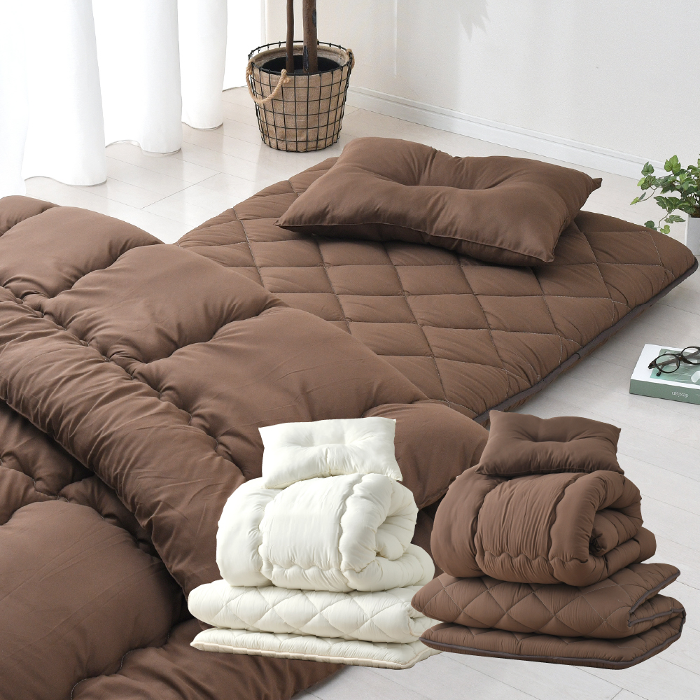 日本製 ボリューム 布団 3点 セット （ホワイト） ふとん セット 寝具 掛布団 敷布団 枕 職人 手作り 抗菌 防臭 防ダニ 静岡県 菊川市