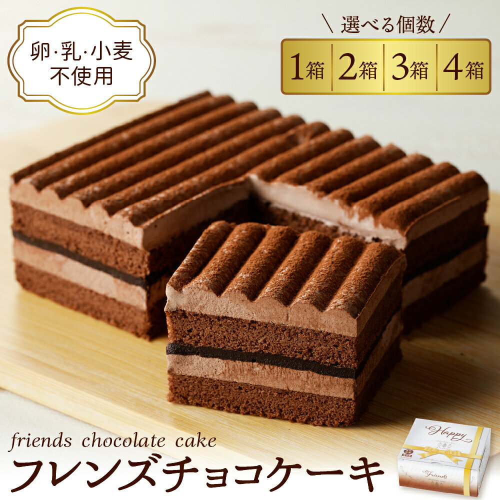 【ふるさと納税】【卵乳小麦アレルギー対応】フレンズチョコケーキ ( 選べる : 1箱 / 2箱 / 3箱 / 4箱 )/ 3大アレルゲン不使用 アレルゲン不使用 アレルゲンフリー アレルギー対応 アレルギーフリー ケーキ チョコケーキ スポンジケーキ スイーツ 菓子 山形県 東根市