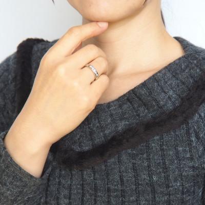 ふるさと納税 山梨県 PT900 0.48ct 一文字ダイヤモンド リング　#10　HR-009152 |  | 03