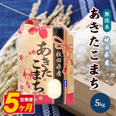 ふるさと納税 八郎潟町 【毎月定期便】あきたこまち 5kg【精米・無洗米】 秋田県産全5回