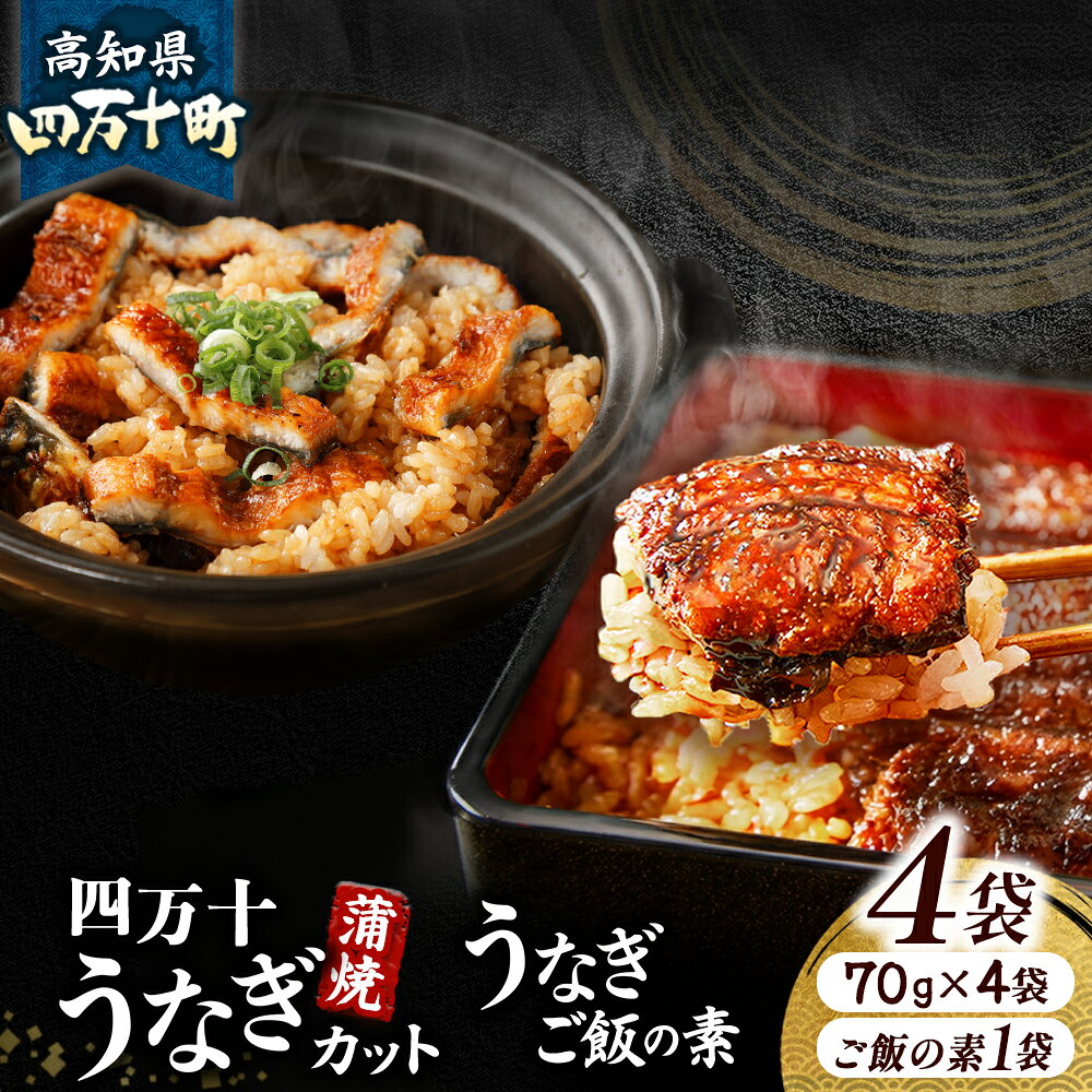 【ふるさと納税】四万十うなぎ 蒲焼きカット4袋とうなぎご飯の素セット 国産 ／Esu-A114 冷凍 蒲焼 白焼 鰻 ウナギ 蒲焼き 肉厚 土用の丑の日 本格うなぎ