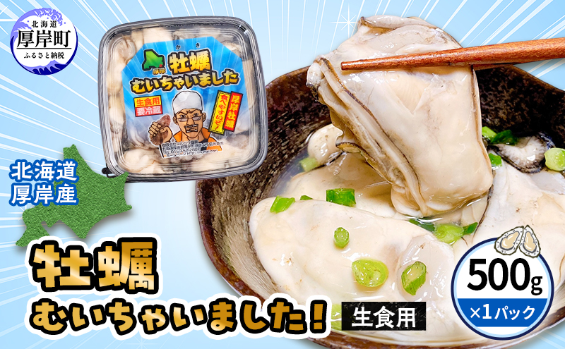 牡蠣 北海道厚岸産 牡蠣むいちゃいました！ 生食用 500g×1 むき身 生牡蠣 貝 海鮮 魚介類 新鮮 