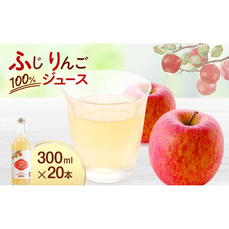 大河原産「ふじ」りんごジュース 300ml×20本 りんご リンゴ 林檎 ジュース りんごジュース リンゴジュース 飲み物 飲料 果実飲料 フルーツ 果物 くだもの ドリンク 大河原町