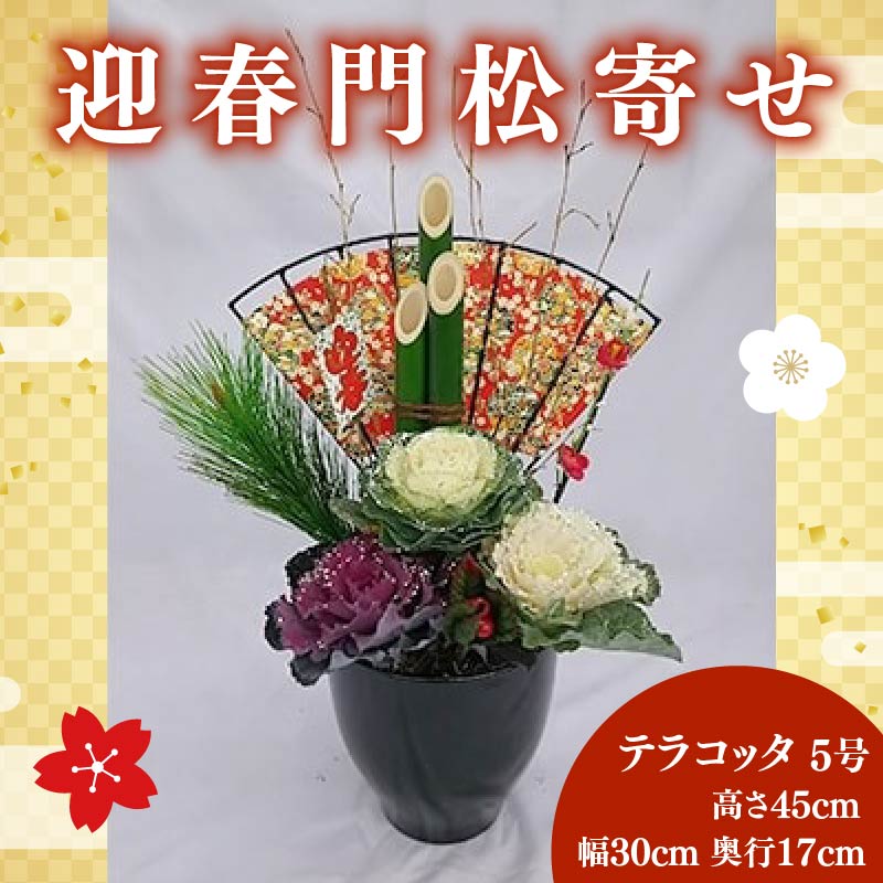 【ふるさと納税】 門松 正月飾り 迎春 玄関 花 寄せ植え テラコッタ 竹 葉牡丹 先行予約 2025年12月中旬発送 お正月 飾り 贈答 プレゼント ギフト 植物 お祝い 新年 年末年始 お花 花苗 伝統 和風 正月準備 年越し 縁起物 藤枝市 静岡県