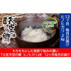 【毎月定期便】土佐天空の郷「ヒノヒカリ」2kg毎月お届け全12回