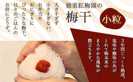 徳重おばあちゃんの3年熟成小粒梅干し1kg_MJ-4904_(都城市) 紅梅 いのちの梅干し うめぼし(500g×2) 塩分12％ 長期熟成 自家農園 伝統農法 お弁当 おにぎり ごはんのお供に なつ