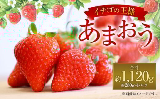 福岡県産 あまおう 約280g×4パック 合計1120g 果物 くだもの フルーツ 苺 いちご イチゴ ストロベリー デザート 福岡県 太宰府市【2026年1月上旬～4月上旬発送予定】