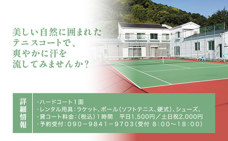 ペンションラリー テニスコート利用券 1時間分 【休日(土日祝)】 クーポン チケット テニスコート ペンション レジャー スポーツ 静岡 河津町