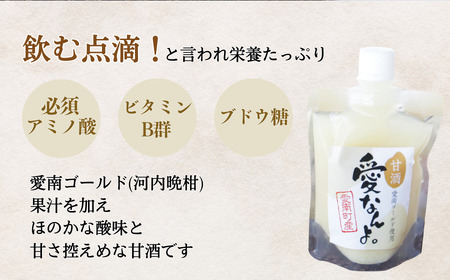 定期便 愛南ゴールド 入り 甘酒 ( 170g × 20 本 )  3回 計60本 毎月 お届け あまざけ あま酒 河内晩柑 米 パウチ 170g 持ち運び 片手 手軽 夏バテ 冷え 冷え性 栄養 栄