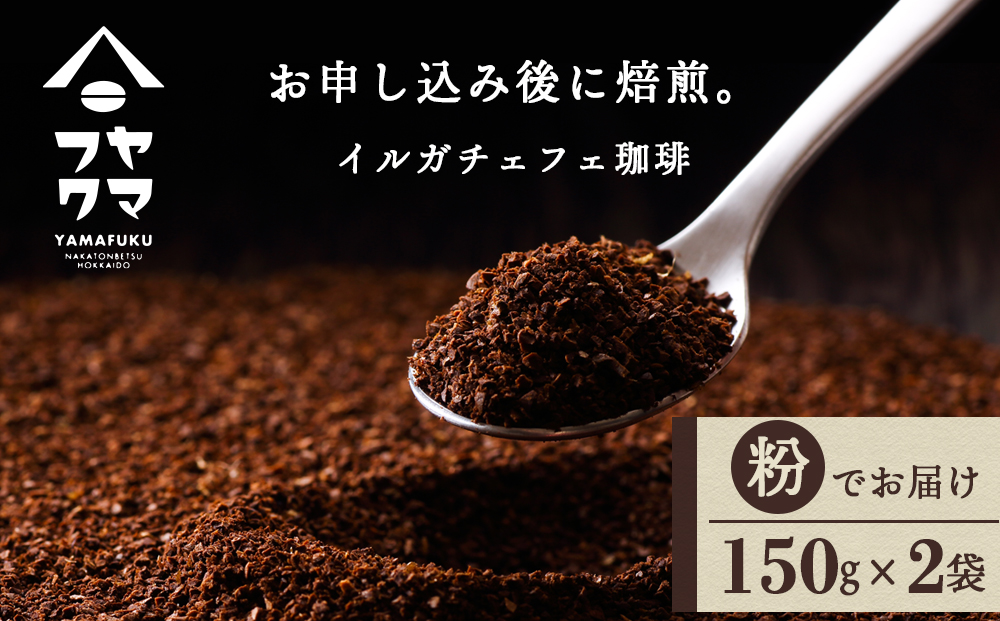 イルガチェフェ（粉） 150g×２袋 自家焙煎珈琲 シングル ギフト ヤマフクコーヒー 北海道 中頓別