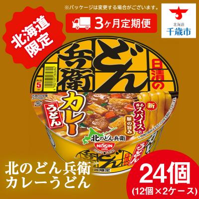 ふるさと納税 千歳市 【定期便3カ月】日清 北のどん兵衛 カレーうどん [北海道仕様]24個