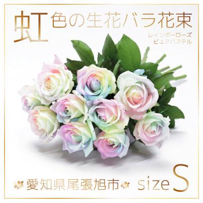 ふるさと納税 尾張旭市 生花 レインボーローズ 花束 ピュアパステル Sサイズ : 愛知県尾張旭市 10本