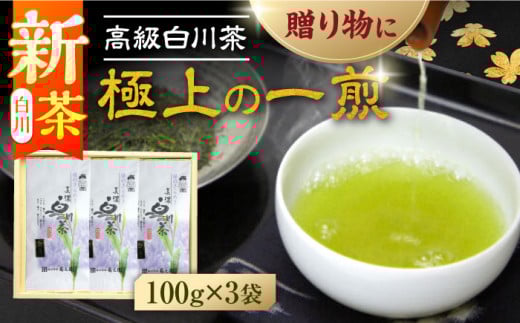 【お中元対象】【2025年産 新茶】本格 高級茶セット 100g×3袋 化粧箱入り 新茶 しんちゃ お茶 煎茶 白川茶 茶葉 ギフト 白川町 / 菊之園 [AWAG008]
