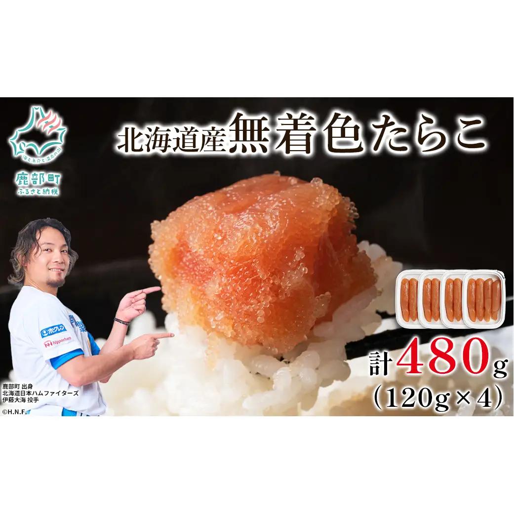 【丸鮮道場水産】 北海道産 無着色たらこ 480g (120g×4)