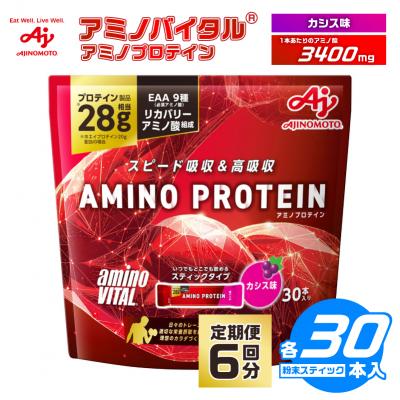 ふるさと納税 川崎市 【6ヵ月定期便】味の素 アミノバイタル アミノプロテイン 30本 粉末 スティック カシス味