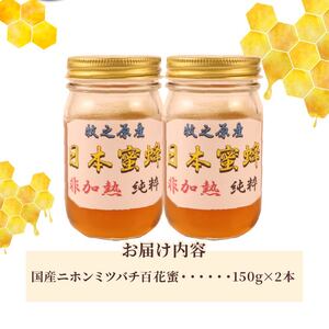 蜂蜜 百花蜜 日本ミツバチ 150g×2本  蜂蜜