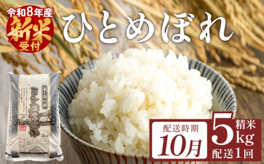 ＜先行予約＞【10月配送】米 令和8年産 ひとめぼれ 精米 5kg 単品 こめ コメ お米 ご飯 白米 ヒトメボレ